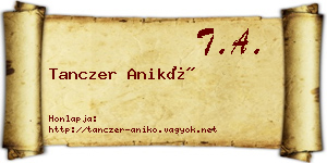 Tanczer Anikó névjegykártya